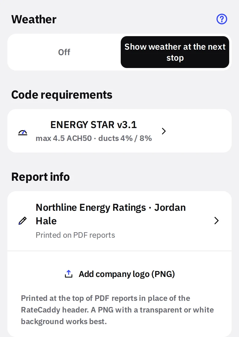 Weather setting with the consent note about town lookup and the National Weather Service